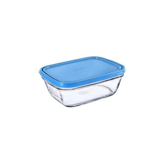 Duralex FreshBox Transparent Rectangular 0.4L + Blue lid 9142AM12A1111