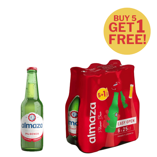 Almaza Beer Bottle 33cl, Pack of 5+1 Free