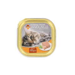 Leader Price Terrine pour Chat Volaille, Barquette 100g