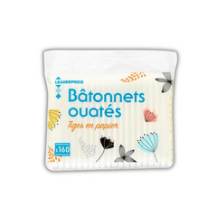 Leader Price Batonnet ouatés, Cotons Tiges, Sachet x160