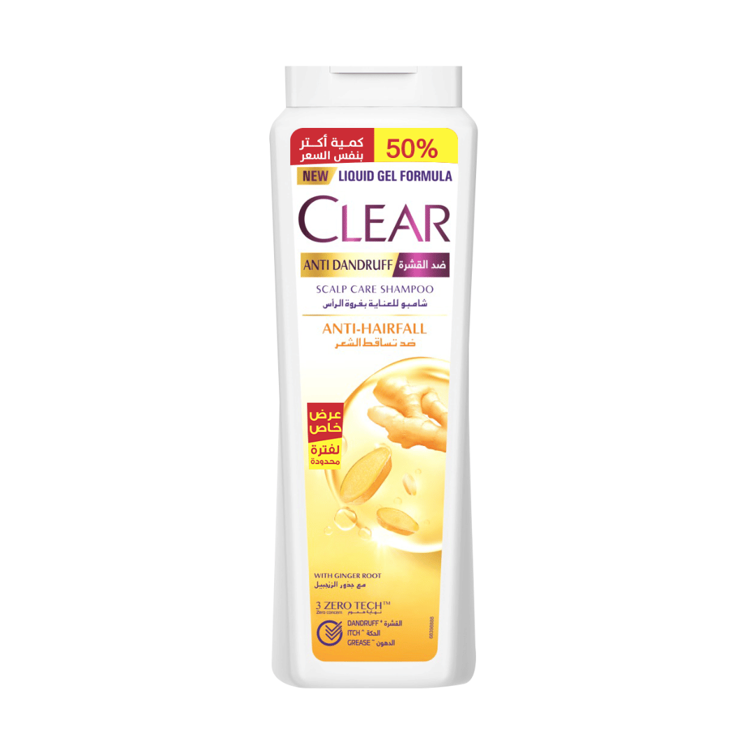 Clear Anti-Dandruff Shampoo Anti Hair Fall 540ml, 50% More
