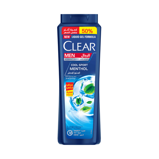 Clear Anti-Dandruff Shampoo Cool Sport Menthol 540ml, 50% More