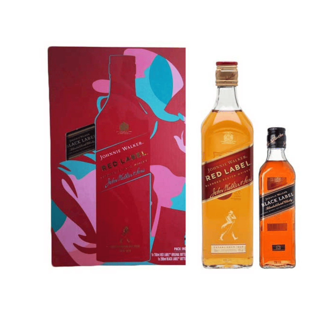 Johnnie Walker Red 75cl + 20cl Black, 2025 Limited Offer