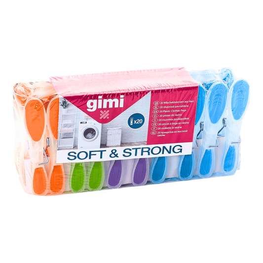 Gimi Laundry Cloth Pegs x20, Set Mix Colors