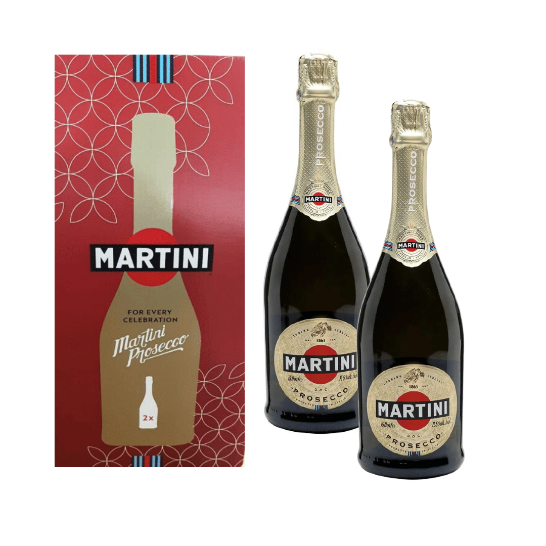 Martini Prosecco Sparkling Wine 75cl, Coffret x2