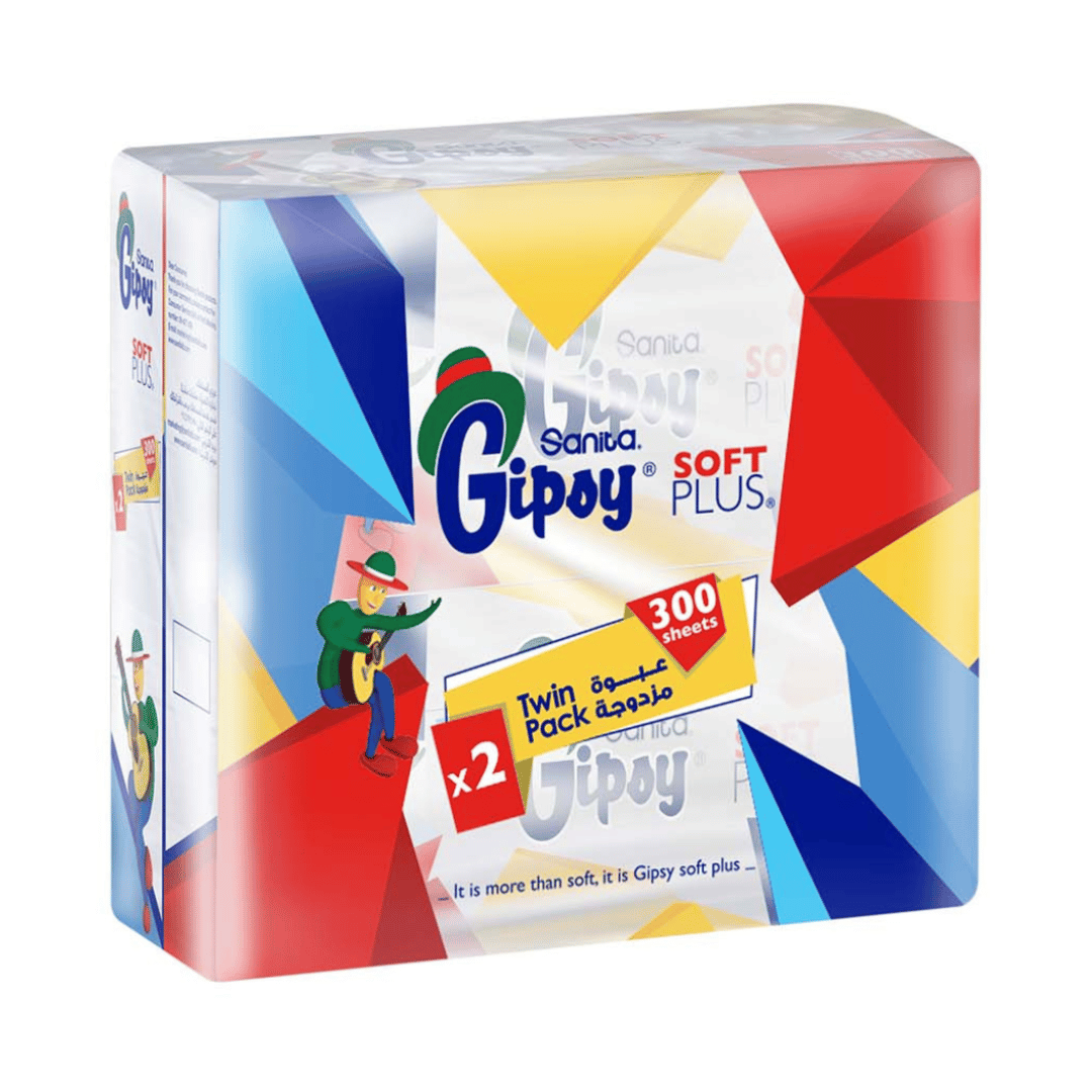 Gipsy Facial Tissues, Pack of 2x300 Sheets