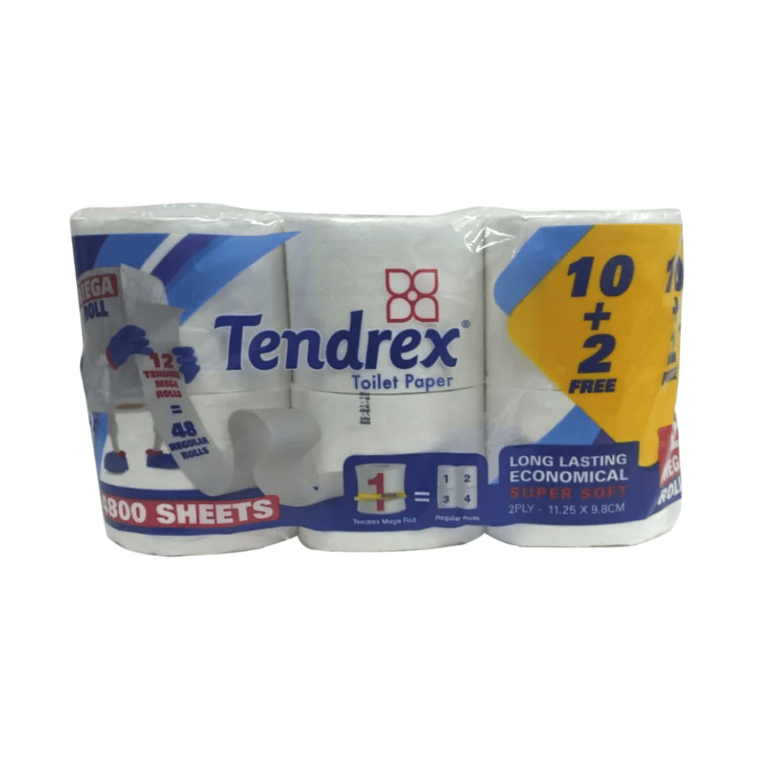 Tendrex Toilet Paper, Pay 10 Get 12 Mega Rolls