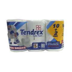 Tendrex Toilet Paper, Pay 10 Get 12 Mega Rolls