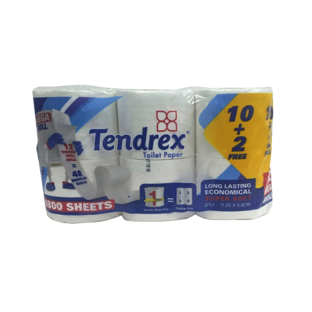 Tendrex Toilet Paper, Pay 10 Get 12 Mega Rolls