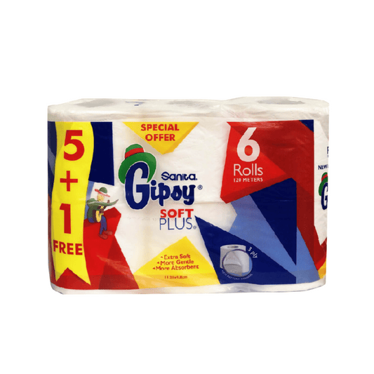 Gipsy Toilet Paper, Pack of 5+1 Roll Free