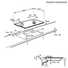 Electrolux 90cm  Gas Hob KGG95376K Black