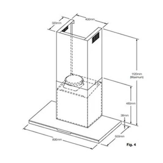 Electrolux 90cm  Chimney Hood Stainless Steel ECT9151S Silver