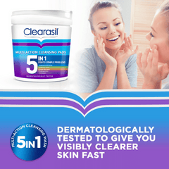 Clearasil Multi Action 5 In 1  Cleansing Pads, 65 pads