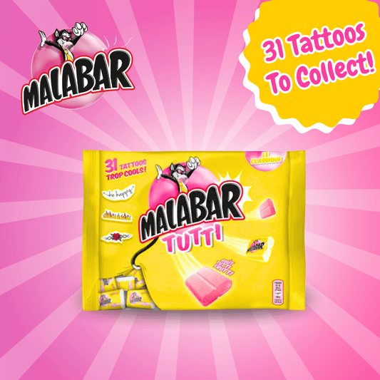 Malabar Chewing Gum Tutti 214g, including Tattoo Stickers