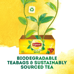Lipton Flavoured Black Tea Mint, 25s