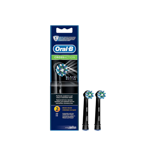 Oral-B CrossAction Set of 2 Black Replacement Brush Heads EB50BRB