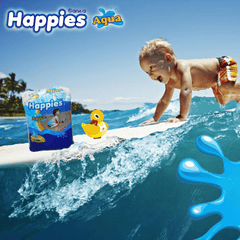 Happies Aqua Pants Large +14kg, 11 + 2 Free Diapers