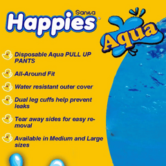 Happies Aqua Pants Large +14kg, 11 + 2 Free Diapers