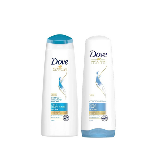 Dove Shampoo Daily Care 400ml + Conditioner 350ml, 30% OFF