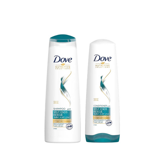 Dove Split End Rescue Shampoo 400ml + Conditioner 350ml, 30% OFF