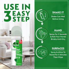 Dettol 2in1 Sanitizer Spray With Aloe Vera 90ml