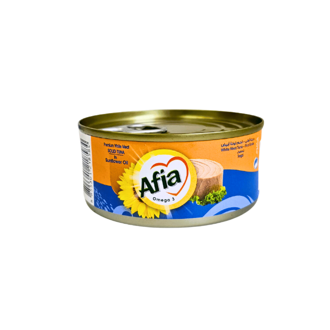 Afia Tuna White Tongol Solid In Sunflower Oil 160g