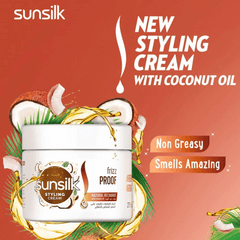 Sunsilk Hair Natural Styling Cream Coconut Frizz Free 275ml