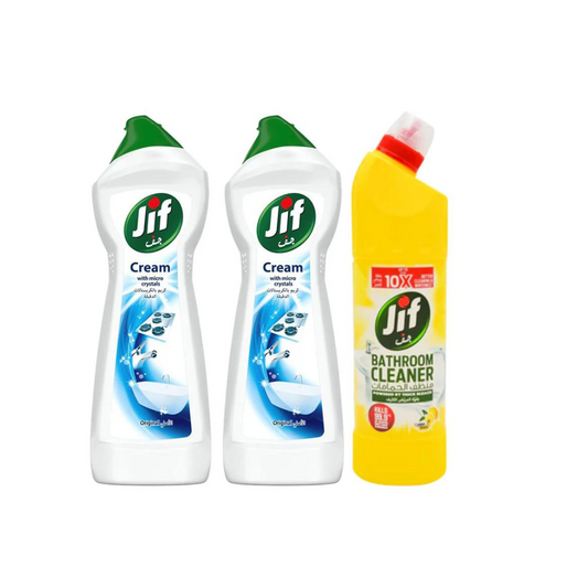 Jif Cleaning Cream Regular 2X750ml + Jif Bathroom Lemon 750ml, 30% OFF