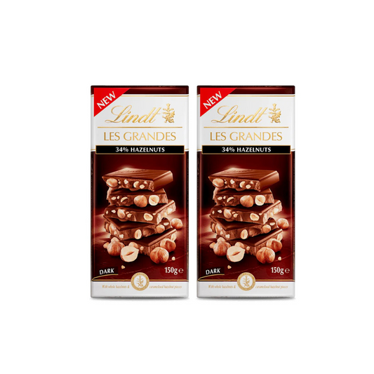 Lindt Les Grandes Dark Hazelnut 150g, 2 @ 20% OFF