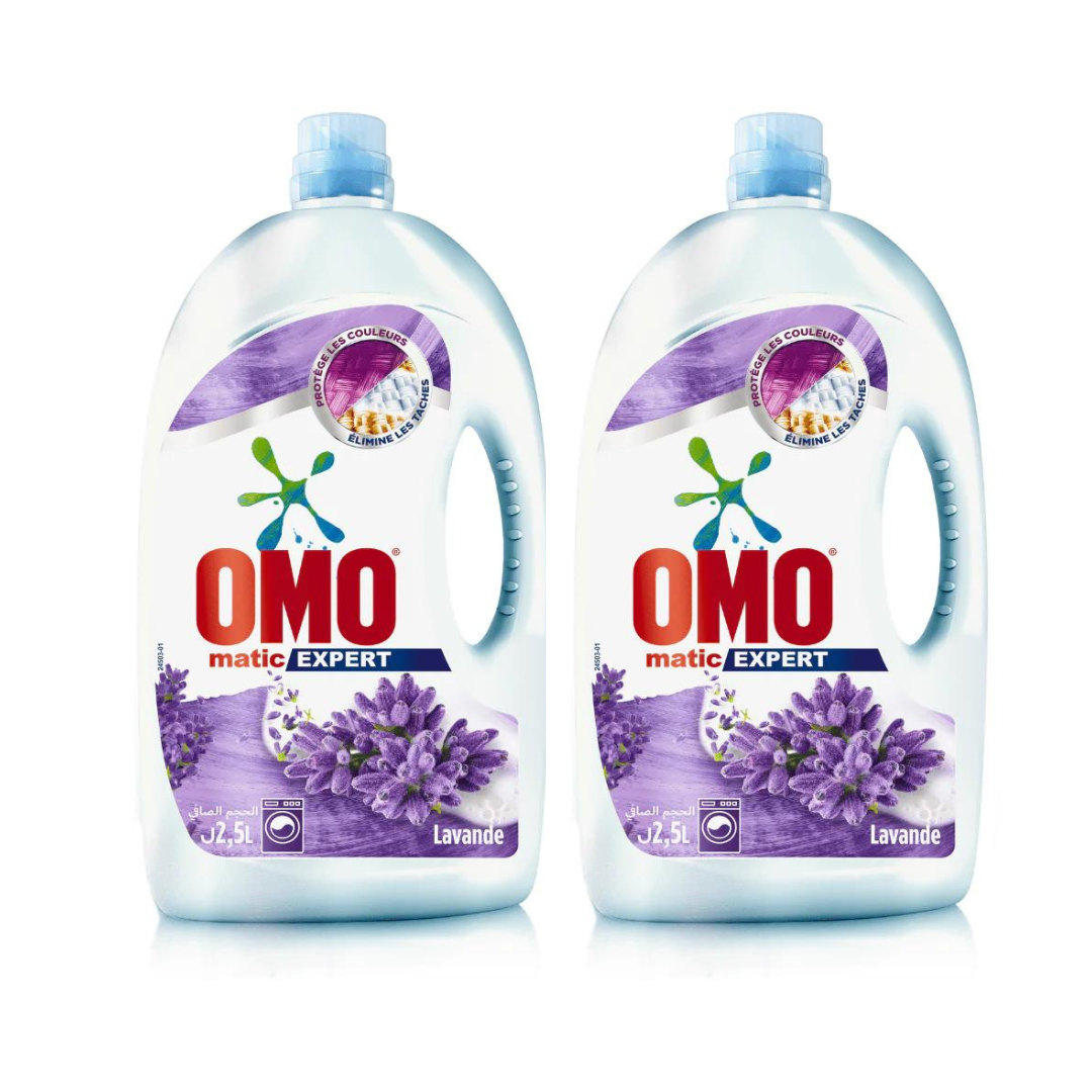 Omo Laundry Matic Expert, Lavender 2.5L, 2 @ Special Price