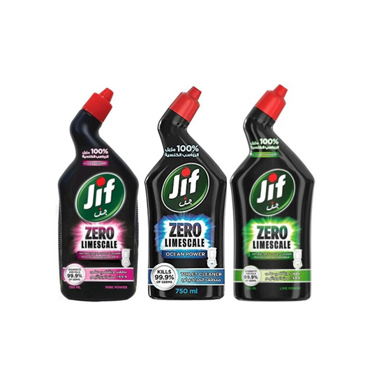 Jif Antibacterial Toilet Cleaner, Assorted, Zero Limescale, 750ml, 2+1 Free