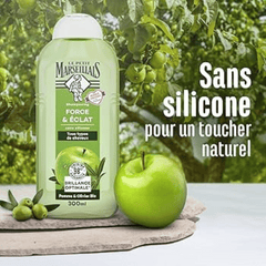 Le Petit Marseillais Bio Shampoo Force & Eclat, Pomme & Olivier, 300ml