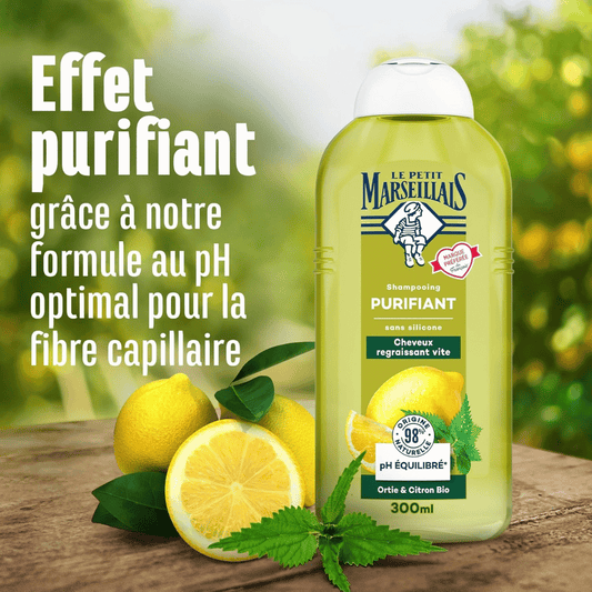 Le Petit Marseillais Bio Shampoo Purifiant Ortie & Citron, 300ml