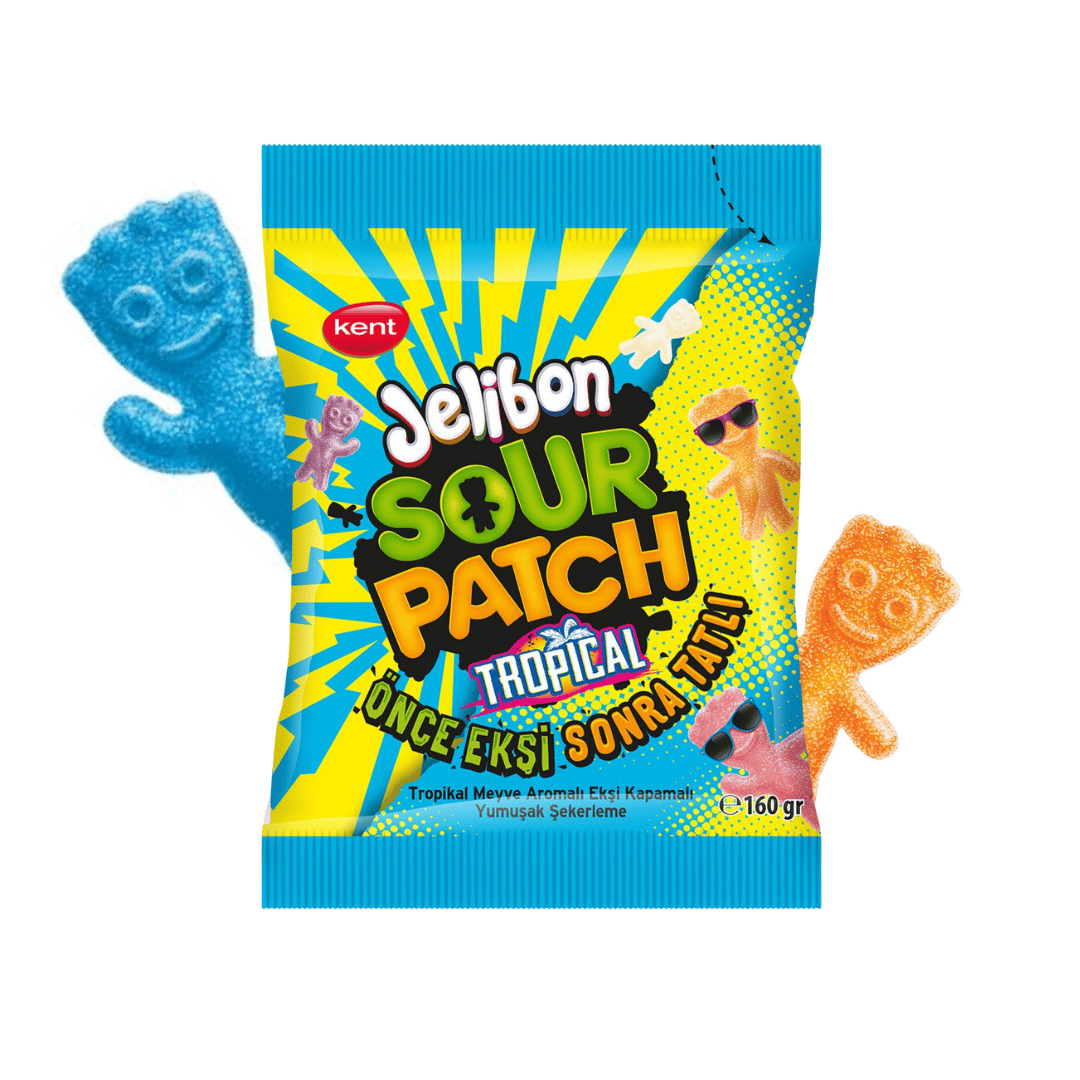 Jelibon Sour Patch Kids Tropical, Soft & Chewy Candy 160g