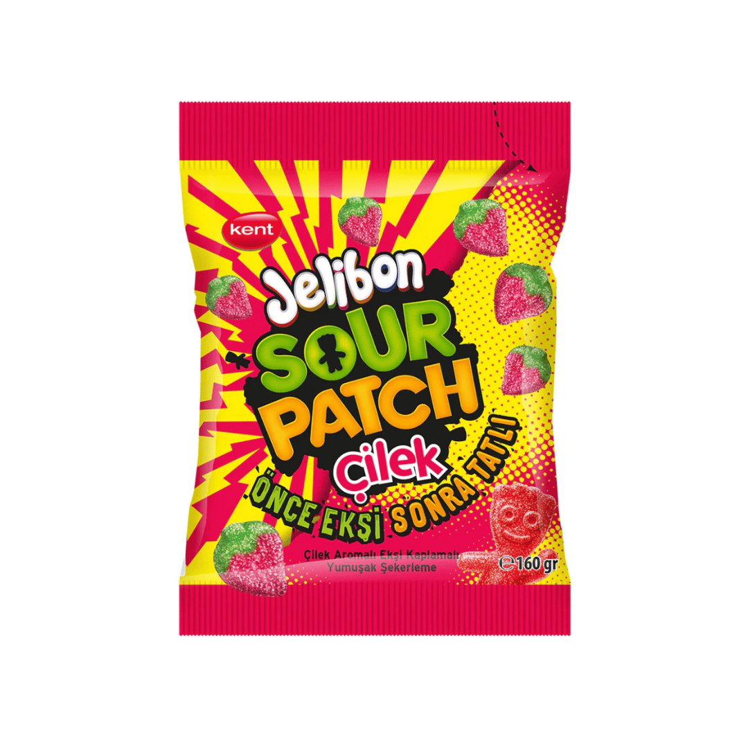 Jelibon Sour Patch Kids Strawberry, Soft & Chewy Candy 160g