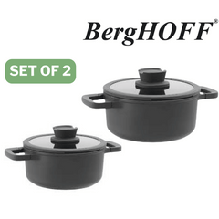 BergHOFF Set of 2, Non Stick Stone Casserole 20cm + Stockpot 24cm