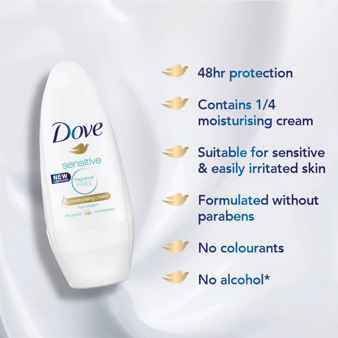 Dove Antiperspirant Roll-On Sensitive, 50ml