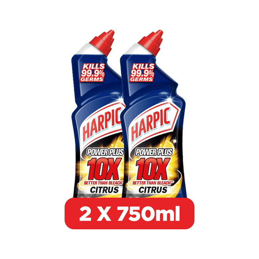Harpic Power Plus Toilet Cleaner, Citrus Scent, 750ml x 2, -30% OFF