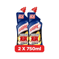 Harpic Power Plus Toilet Cleaner, Citrus Scent, 750ml x 2, -30% OFF