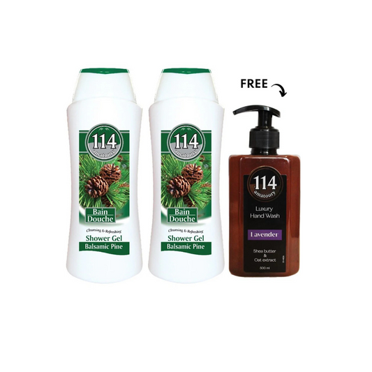 Amatoury Body Wash Balsamic Pine 2X650ml, Get Hand Wash 500ml Free