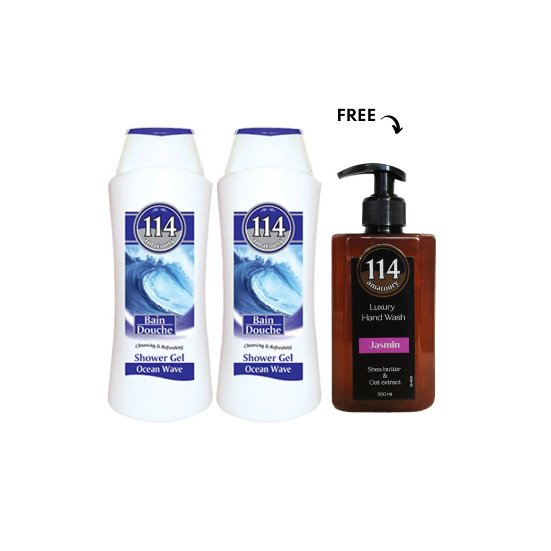 Amatoury Body Wash Ocean Wave 2X650ml, Get Hand Wash 500ml Free