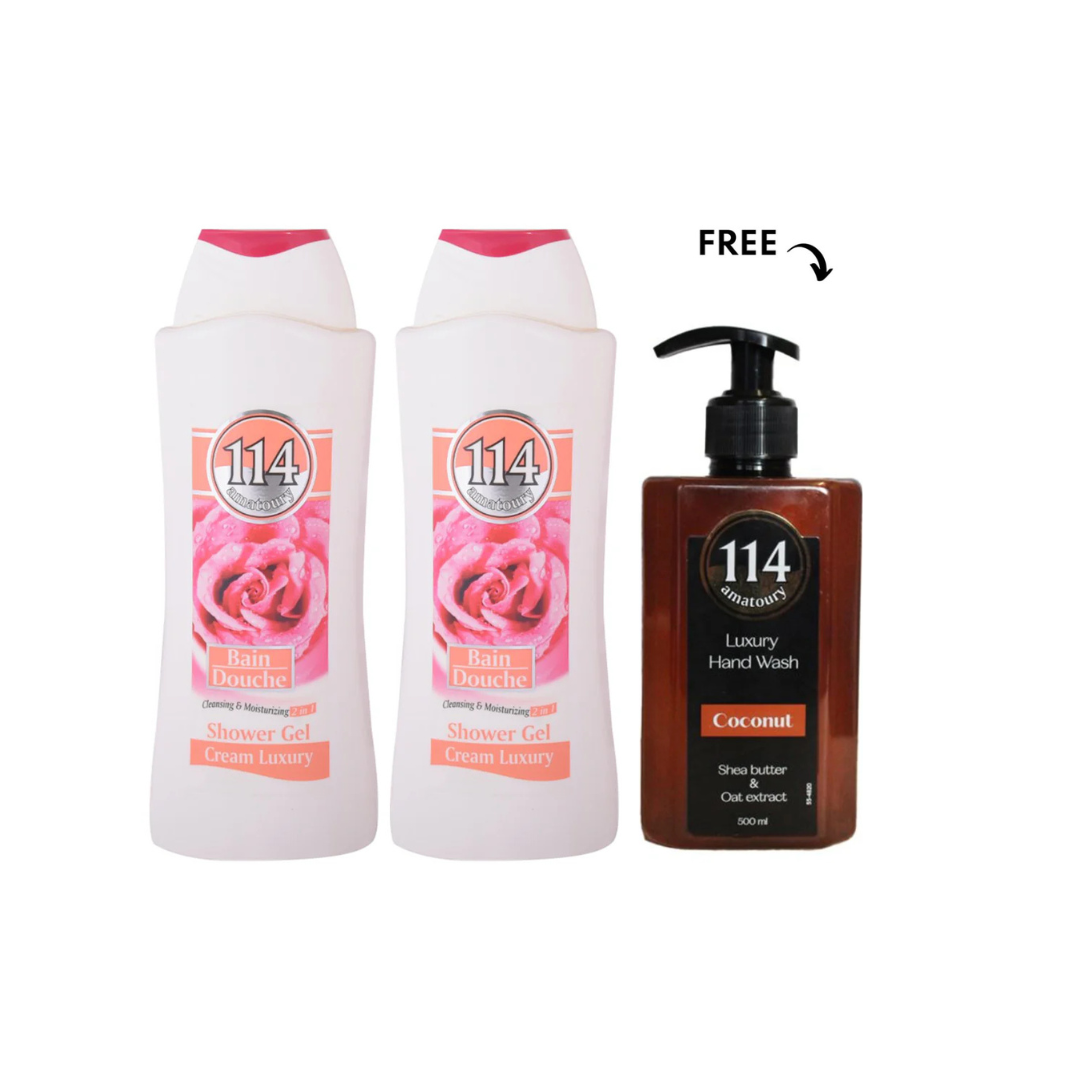 Amatoury Body Wash Cream Luxury 2X650ml, Get Hand Wash 500ml Free