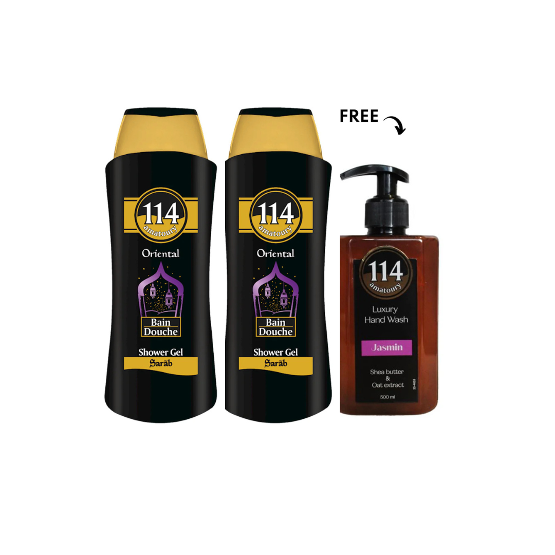 Amatoury Body Wash Oriental Sarab 2X650ml, Get Hand Wash 500ml Free