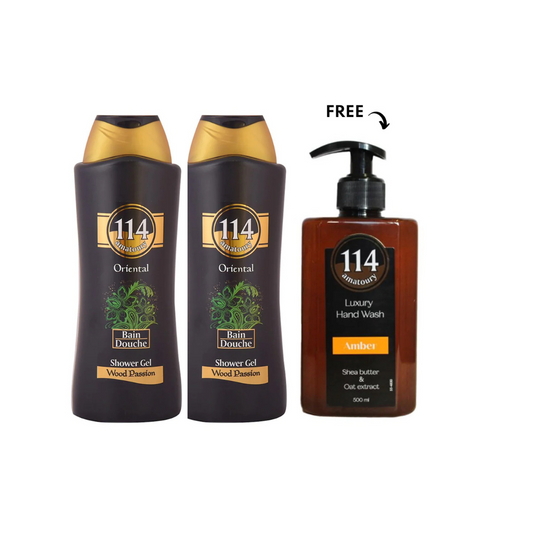 Amatoury Body Wash Oriental Wood Passion 2X650ml, Get Hand Wash 500ml Free