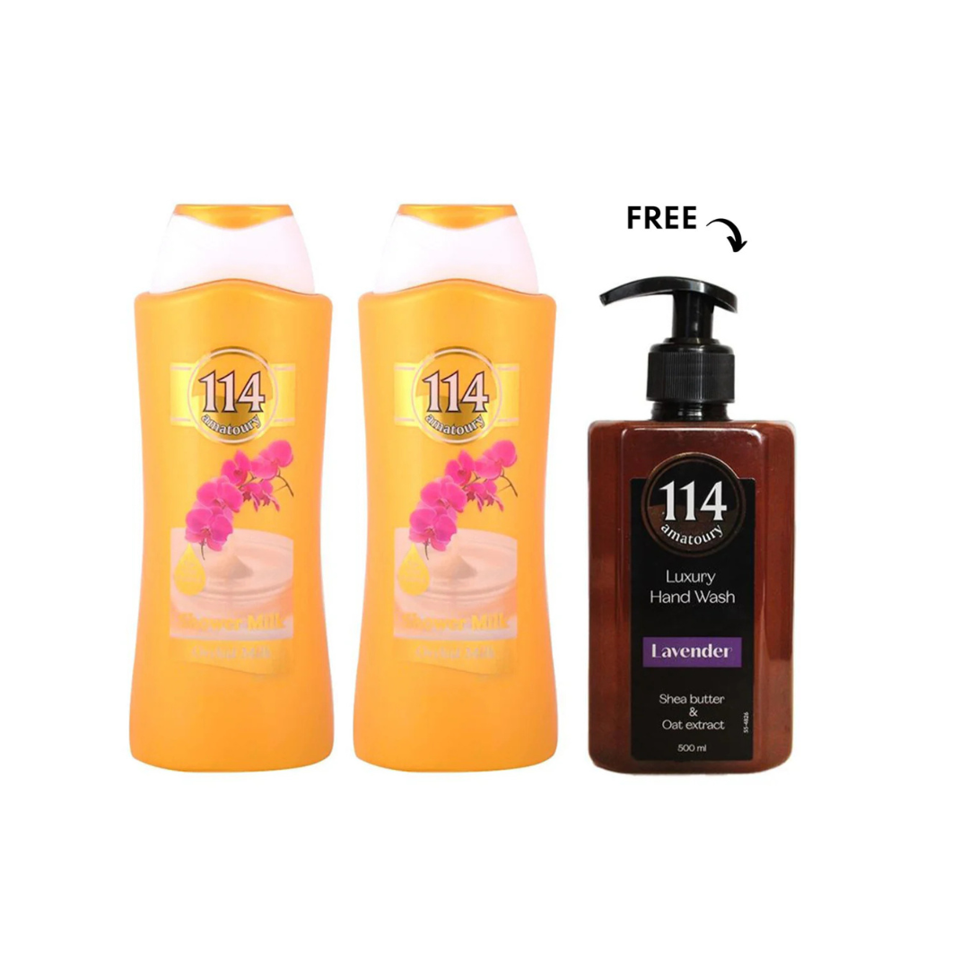 Amatoury Body Wash Orchid Milk 2X650ml, Get Hand Wash 500ml Free