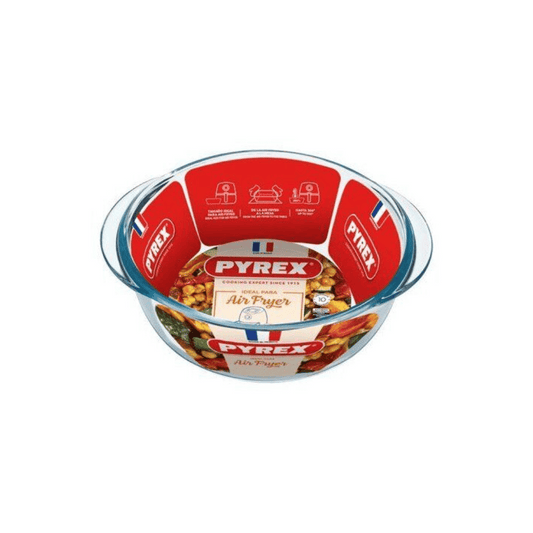 Pyrex Air Fryer Compatible Round Glass Dish Roaster 20cm 207B100