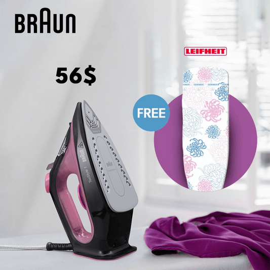 Braun TexStyle 1 Steam Iron SI 1070 & Leifheit Cover Free