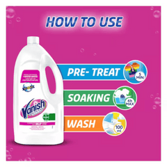 Vanish Liquid Crystal White Laundry Stain Remover 3L + 1L Free