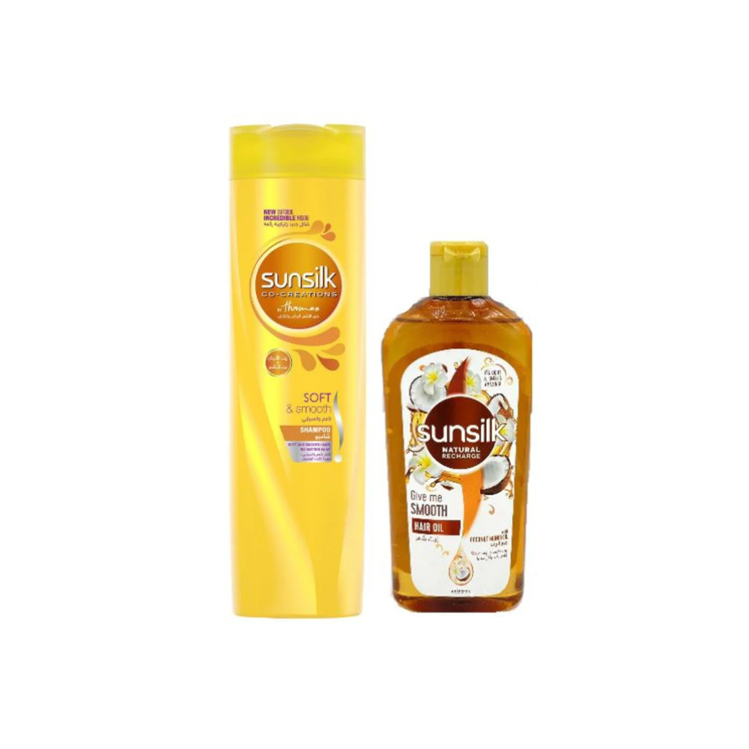 Sunsilk Shampoo Soft&Smooth 350ml + Hair Oil Coconut 250ml @ 30% OFF
