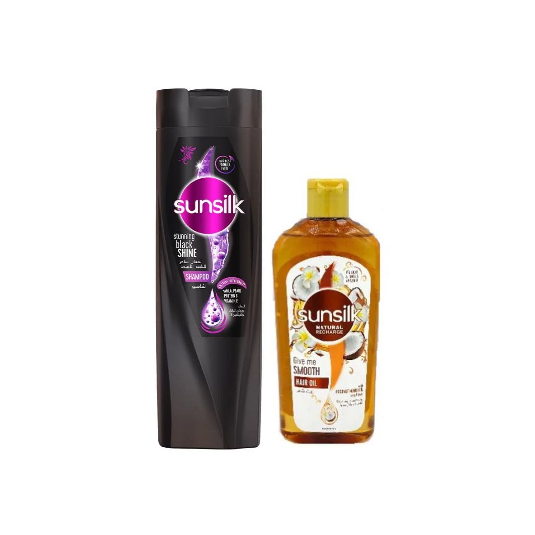 Sunsilk Shampoo Black Shine 350ml + Hair Oil Coconut 250ml @ 30% OFF